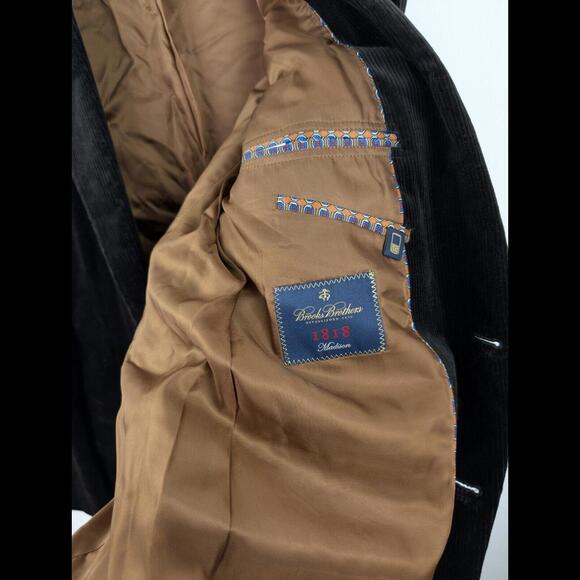 [SOLD] NWT BROOKS BROTHERS Men's Sz US 42R Black Corduroy Blazer Jacket Madison - Picture 9 of 11